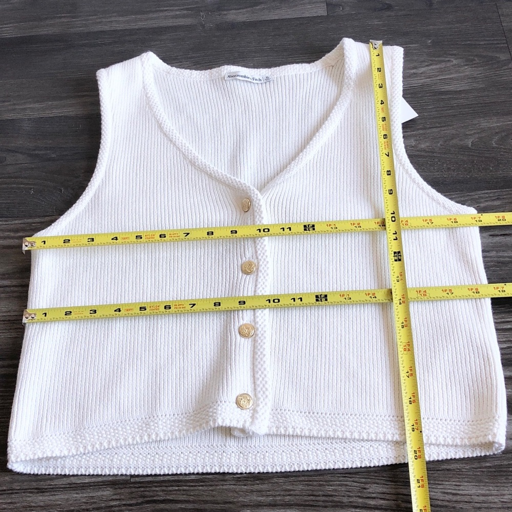 NWT Abercrombie and Fitch Mara Sweater Vest XL Cream Ivory - Picture 12 of 12
